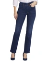 Nydj Billie Exposed Button High Waist Ankle Mini Bootcut Jeans In Blue