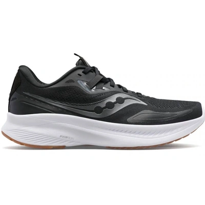 Saucony Men's Ride 15 Running Shoes - 2e/wide Width In Black/white In Multi