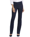 Nydj Sheri Womens Dark Wash Flocked Slim Jeans In Blue