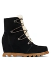 Sorel Joan Of Arctic Wedge Iii Lace Cozy Womens Suede Fleece Lined Ankle Boots In Multi