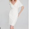Joseph Ribkoff Scuba Crepe Wrap Dress With Pearl Detail In Vanilla In White