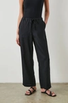 Rails Emmie Drawstring Wide Leg Linen Pants In Black