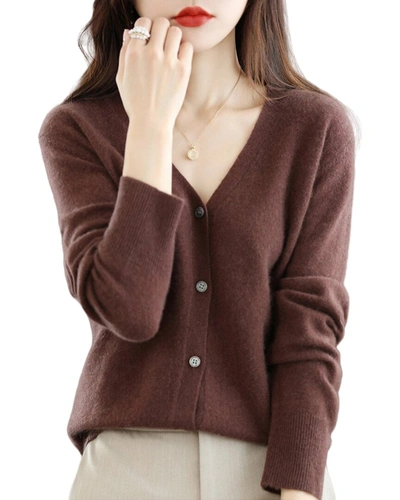 Asne Wool Cardigan In Brown