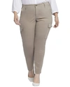 Nydj Plus Sheri Saddle Wood Slim Cargo Jean In Beige