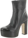 Franco Sarto Valeria Womens Leather Platforms Booties In Black