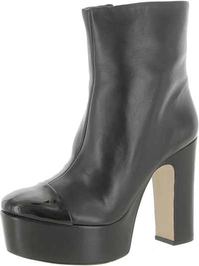 Franco Sarto Valeria Womens Leather Platforms Booties In Black