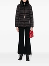 Michael Kors Faux Fur Collar Belted Lightweight Down Puffer Coat In Black In Black
