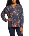 Nydj Becky Womens Plaid Polyester Blouse In Multi