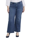 Nydj Teresa Fray Hem Ankle Wide Leg Jeans In Blue