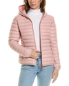Save The Duck Ladies Pink Daisy Animal Free Hooded Puffer Jacket In Pink