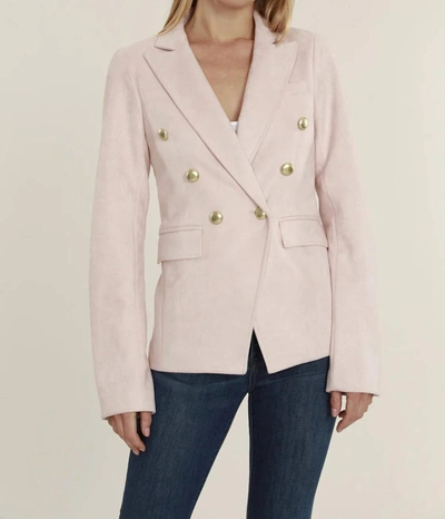 Dolce Cabo Faux Suede Double Breasted Blazer In Pale Pink In Multi