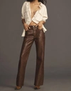 Agolde Sloane Straight-leg Mid-rise Recycled Leather-blend Trousers In Multi