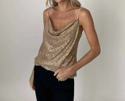 Six/fifty New Year Sequin Tank In Gold