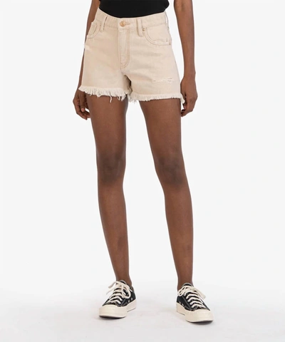 KUT FROM THE KLOTH JANE HIGH RISE LONG SHORT IN TAN