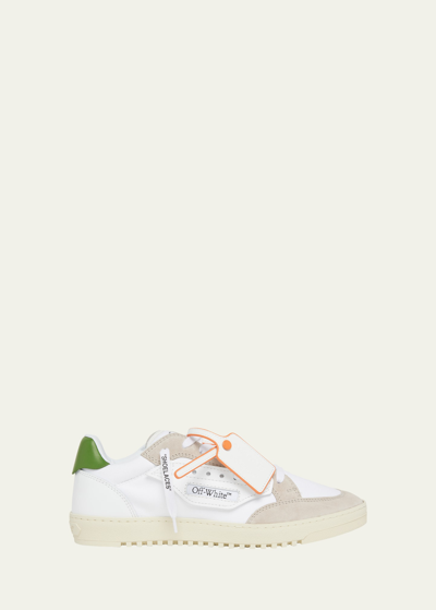 Off-white Men's 5.0 Canvas And Leather Low-top Sneakers In White Green
