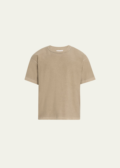 John Elliott Men's Reversed Cropped T-shirt In Washed Oak