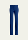 Michael Kors Haylee Flare Crepe Trousers In Navy