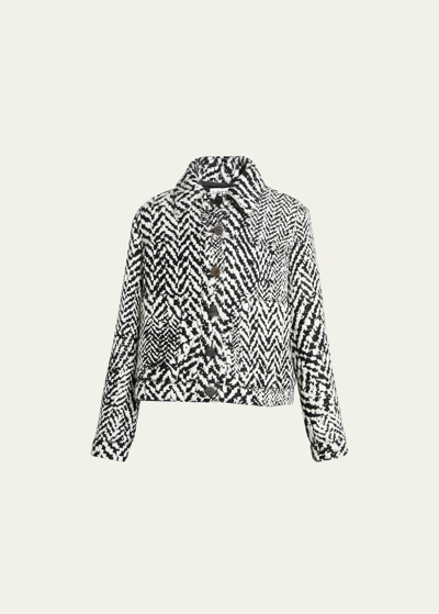 Loewe Printed Jacket With Side Tie Detail In Black