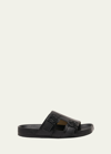 Loewe Ease Leather Dual-buckle Slide Sandals In Black