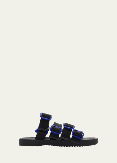 Burberry Nylon Strap Sandals In Black