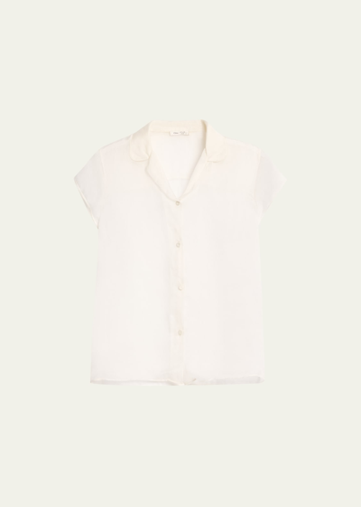 Chloé Sheer Short-sleeve Blouse In White