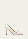 Manolo Blahnik Bb 90mm Satin Pumps In Lcrm1309
