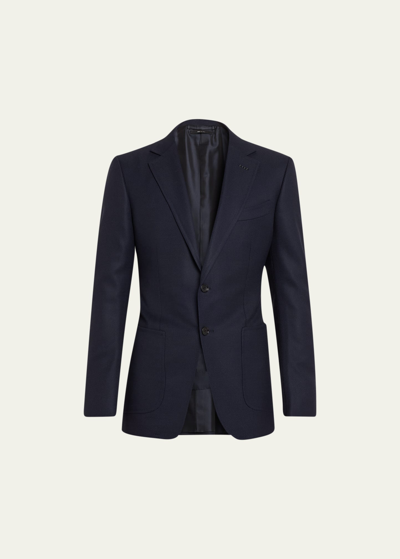 Tom Ford O'connor Slim-fit Cotton And Silk-blend Twill Suit Jacket In Black