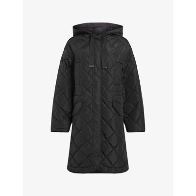 Allsaints Rina Quilted Liner Coat In Black