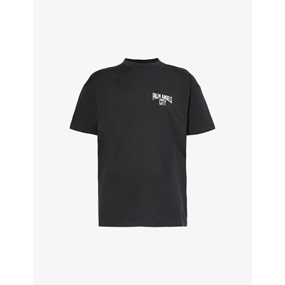 Palm Angels T-shirt Aus Baumwolle Mit Logo In Black