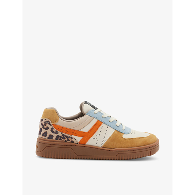 Allsaints Vix Low Top Round Toe Leather Trainers In Pop Multi