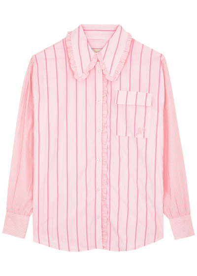 Damson Madder Kendall Striped Cotton Shirt In Pink