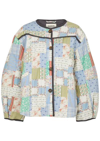 Damson Madder Markey Quilted Patchwork Cotton Jacket In Multicoloured