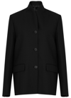 Totême Overlay Wool Blend Blazer In Black