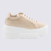 CASADEI CASADEI LIGHT PINK AND WHITE LEATHER SNEAKERS
