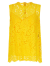 Dolce & Gabbana Lace Top Tops Yellow In Yellow