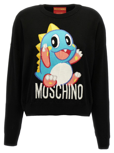 Moschino Bubble Bobble Sweater, Cardigans Black In Negro