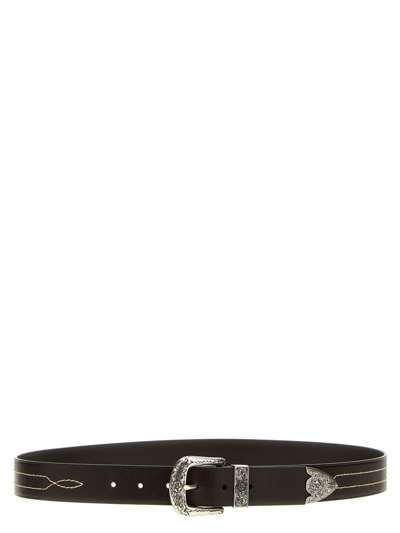 Polo Ralph Lauren Embroidery Belt In Brown