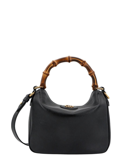 Gucci Diana Leather Shoulder Bag In Black