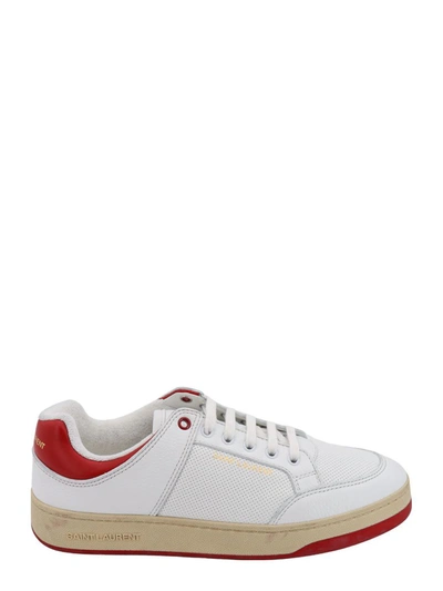 Saint Laurent Leather Low-top Sneakers With Block Sole In White