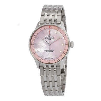 Pre-owned Breitling Navitimer Quartz Chronometer Diamond Ladies Watch A77320d91k1a1