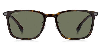 Pre-owned Hugo Boss 1406/f/sk Sunglasses Men Havana / Green Rectangle 57mm & Authentic