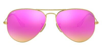Pre-owned Ray Ban Ray-ban 0rb3025 Sunglasses Unisex Gold Aviator 58mm 100% Authentic In Pink