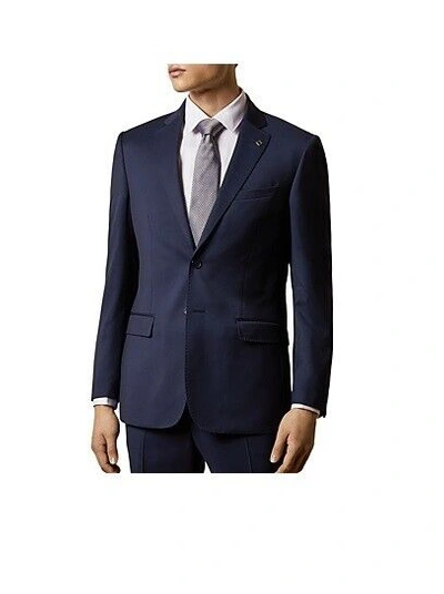 Pre-owned Ted Baker Men's Francj Debonair Slim Fit Wool Jacket Navy Blue 36r $449 O220