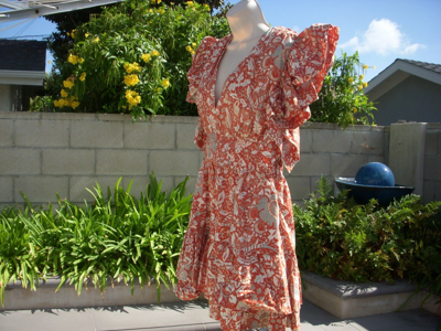 Pre-owned Ulla Johnson Kiri Orange Blossom Ruffled Mini Dress 100% Cotton Chose 6, 8 Or 10 In Pink