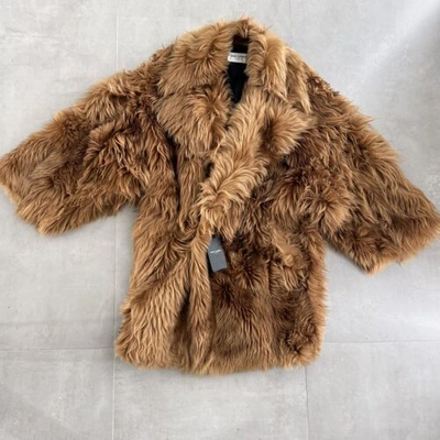 Pre-owned Saint Laurent Fur Overcoat In All Size In Brown