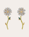 Anabela Chan 14k Gold Daisy Laboratory-grown Diamond And Emerald Earrings In Gold