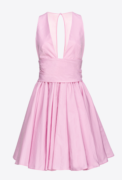 Pinko Mini Taffeta Dress In Orchidée Fumée