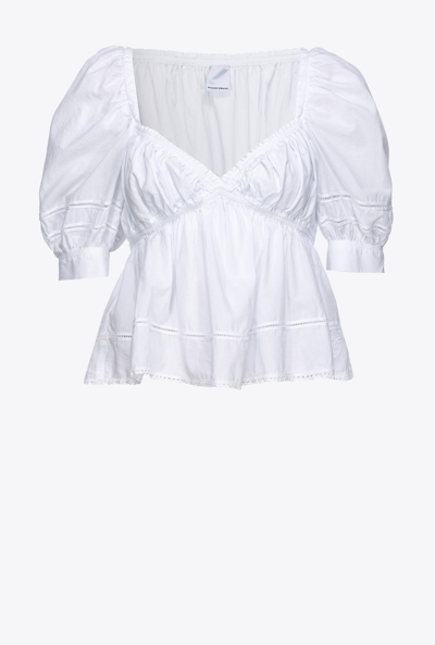 Pinko Muslin Top With Embroidery In White