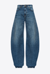 Pinko Egg Fit Jeans For In Délavage Vintage Moyen Foncé