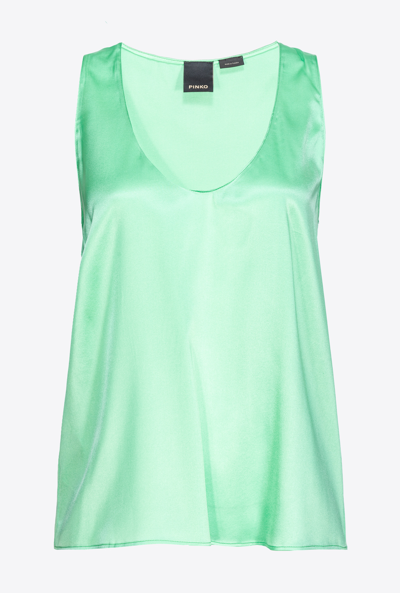 PINKO SLEEVELESS STRETCH SATIN TOP